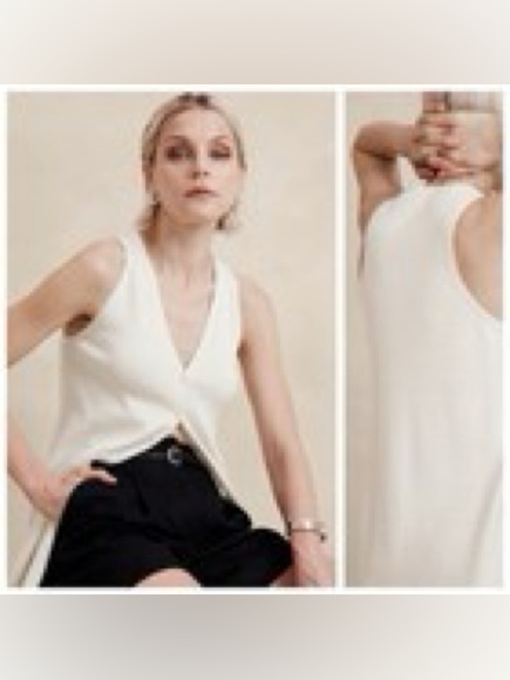 NWOT Iced Vanilla Ivory Button Down Textured Knit Sweater Vest Sz XS